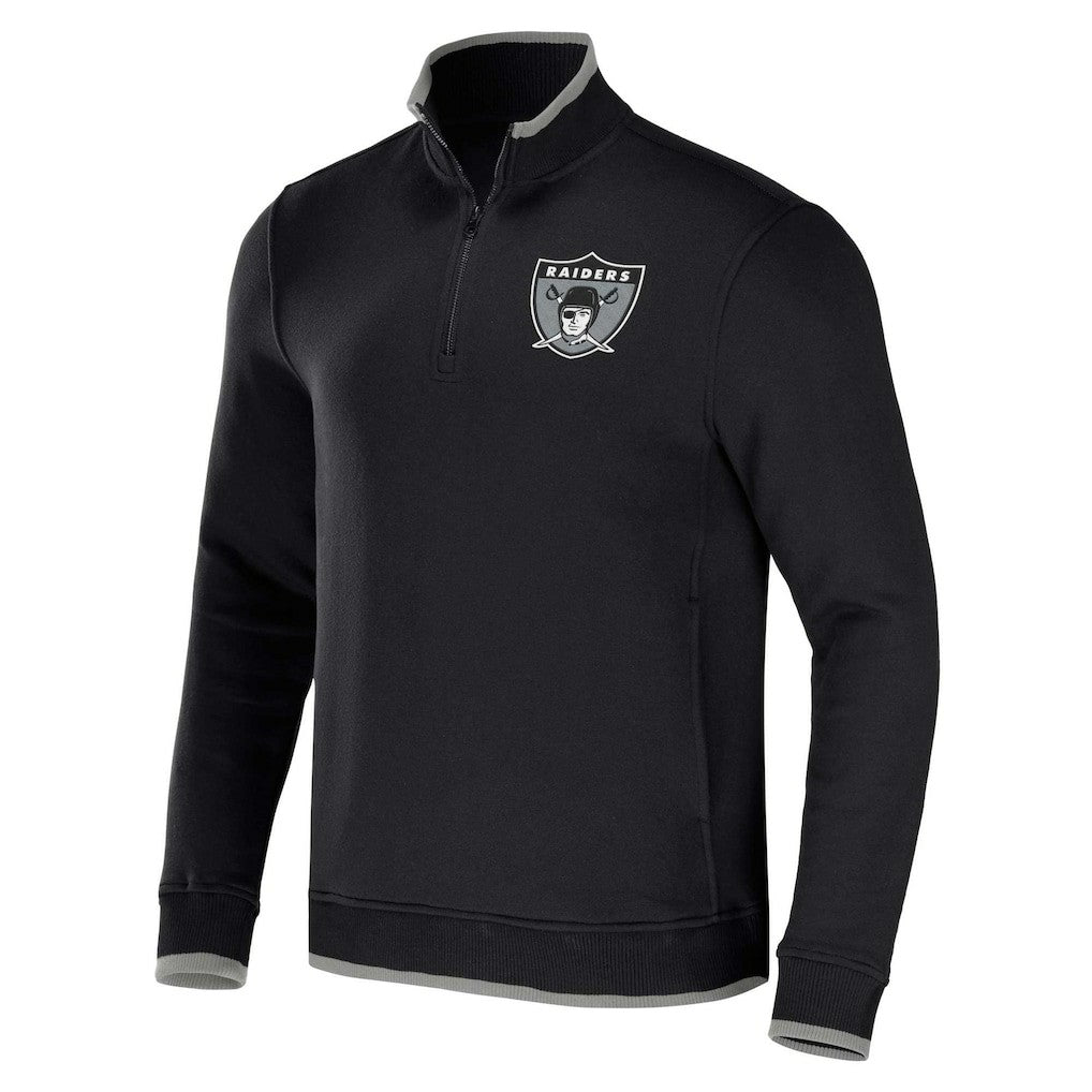 Las Vegas Raiders NFL x Darius Rucker Collection Logo Quarter-Zip Top Black - Fanatics