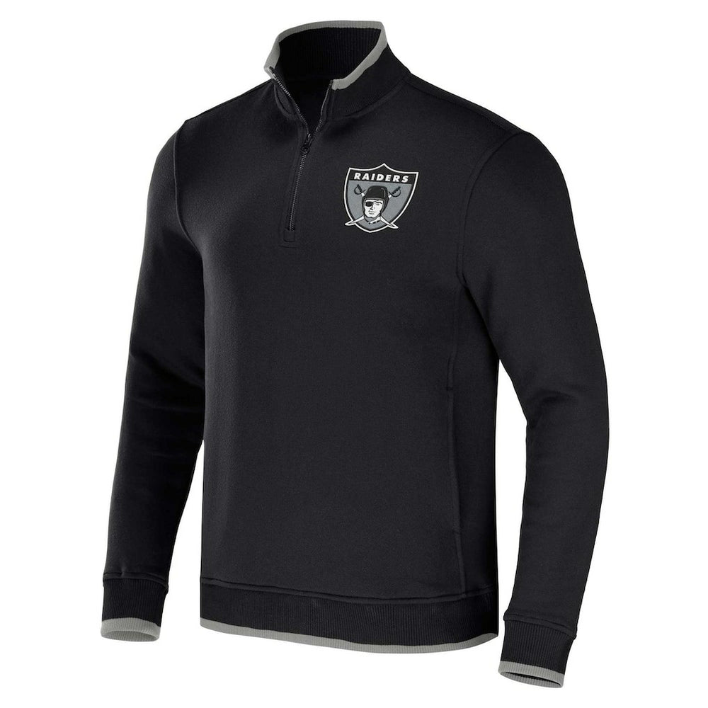 Las Vegas Raiders NFL x Darius Rucker Collection Logo Quarter-Zip Top Black - Fanatics