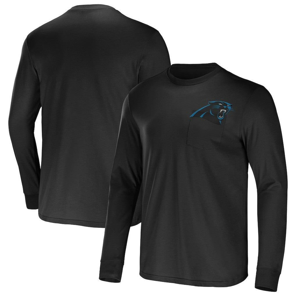 Carolina Panthers NFL x Darius Rucker Collection Team Long Sleeve Pocket T-Shirt Black - Fanatics