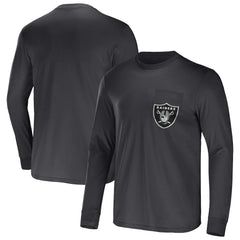 Las Vegas Raiders NFL x Darius Rucker Collection Team Long Sleeve Pocket T-Shirt Charcoal - Fanatics
