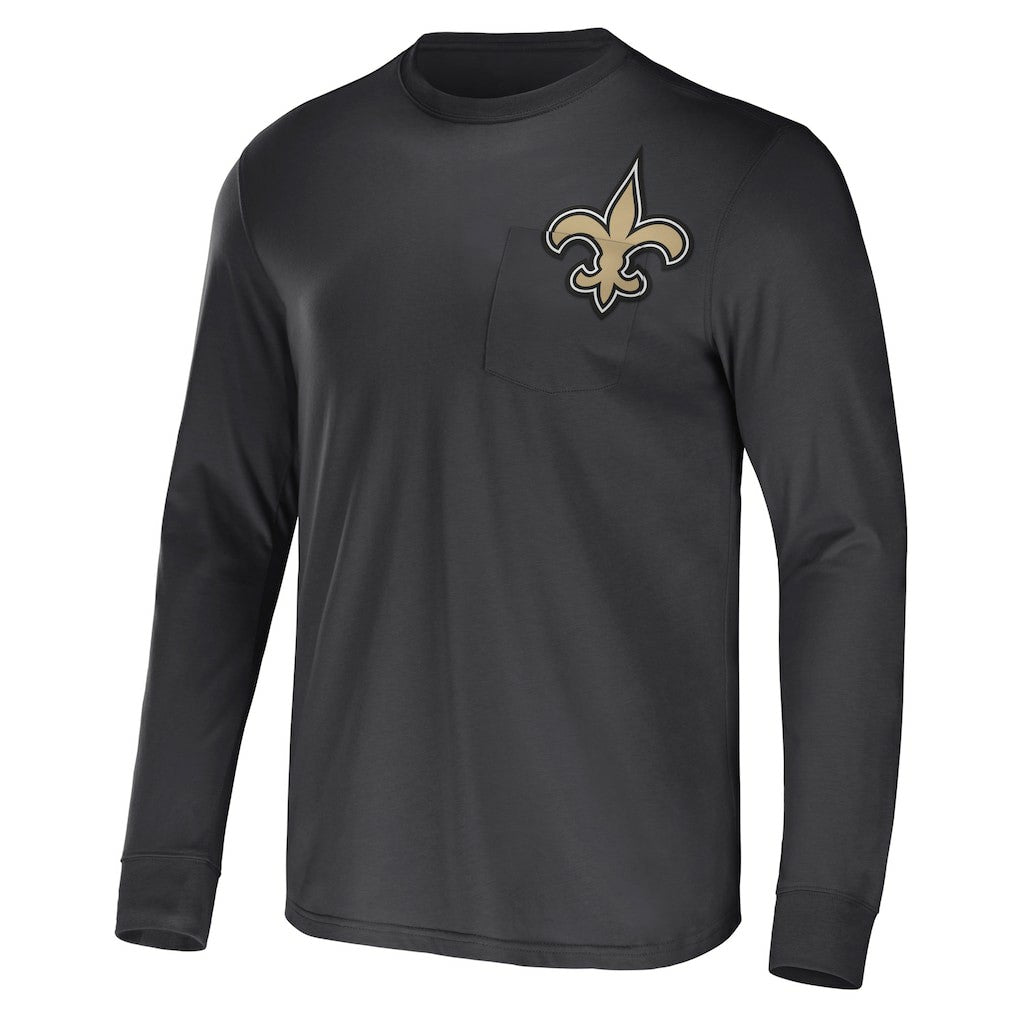 New Orleans Saints NFL x Darius Rucker Collection Team Long Sleeve Pocket T-Shirt Black - Fanatics