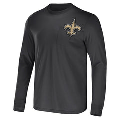 New Orleans Saints NFL x Darius Rucker Collection Team Long Sleeve Pocket T-Shirt Black - Fanatics