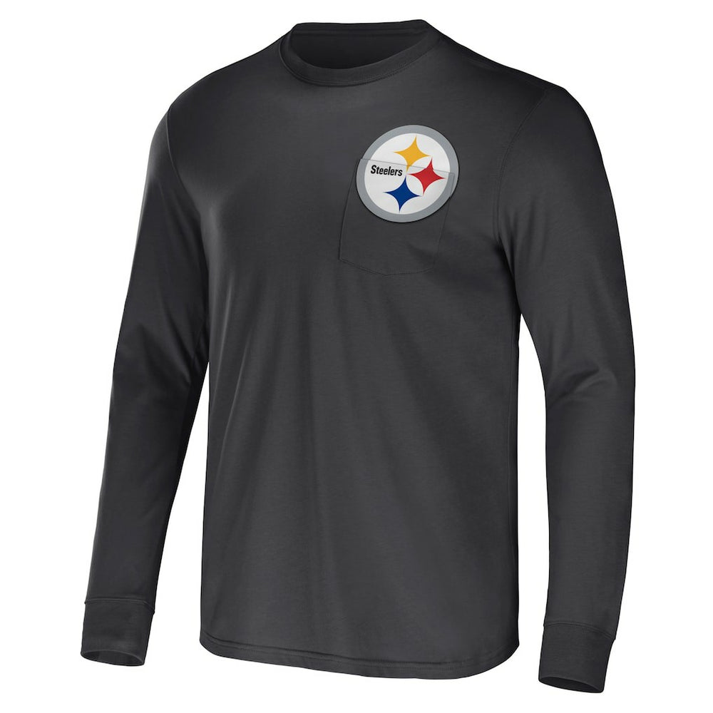 Pittsburgh Steelers NFL x Darius Rucker Collection Team Long Sleeve Pocket T-Shirt Black - Fanatics