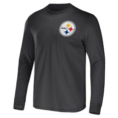 Pittsburgh Steelers NFL x Darius Rucker Collection Team Long Sleeve Pocket T-Shirt Black - Fanatics