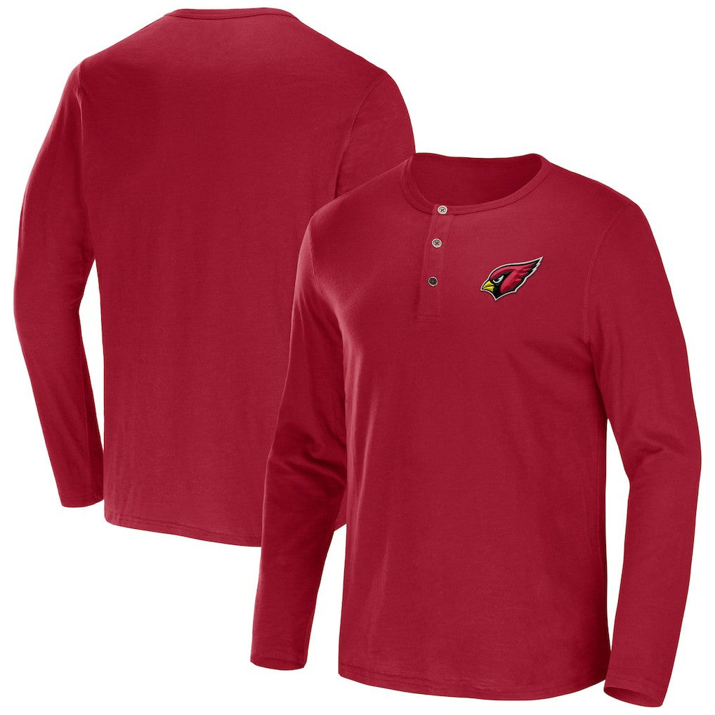 Arizona Cardinals NFL x Darius Rucker Collection Slub Jersey Henley Long Sleeve T-Shirt Cardinal - Fanatics