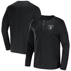 Las Vegas Raiders NFL x Darius Rucker Collection Slub Jersey Henley Long Sleeve T-Shirt Black - Fanatics