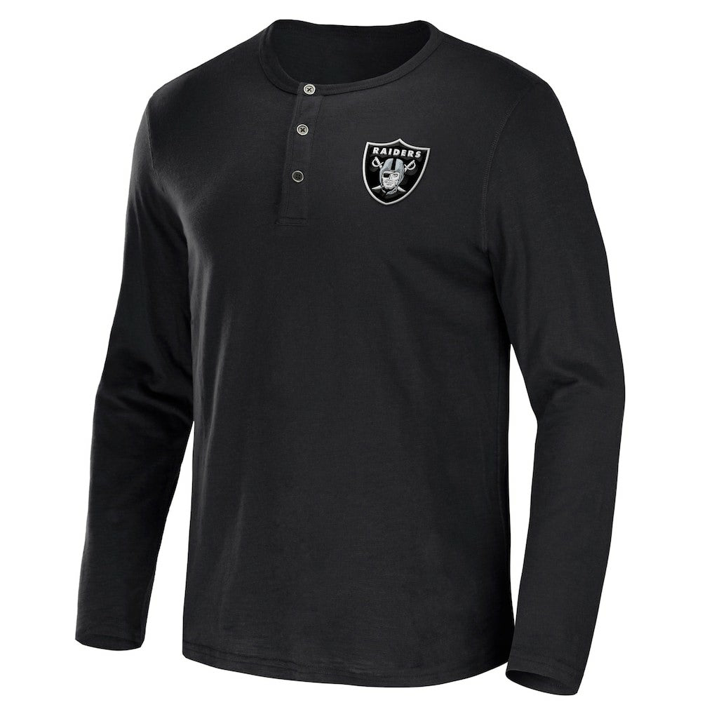 Las Vegas Raiders NFL x Darius Rucker Collection Slub Jersey Henley Long Sleeve T-Shirt Black - Fanatics