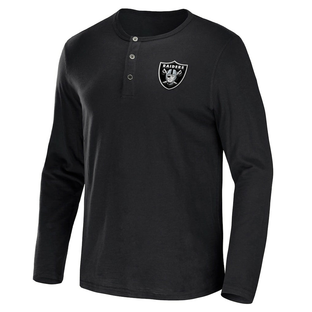 Las Vegas Raiders NFL x Darius Rucker Collection Slub Jersey Henley Long Sleeve T-Shirt Black - Fanatics