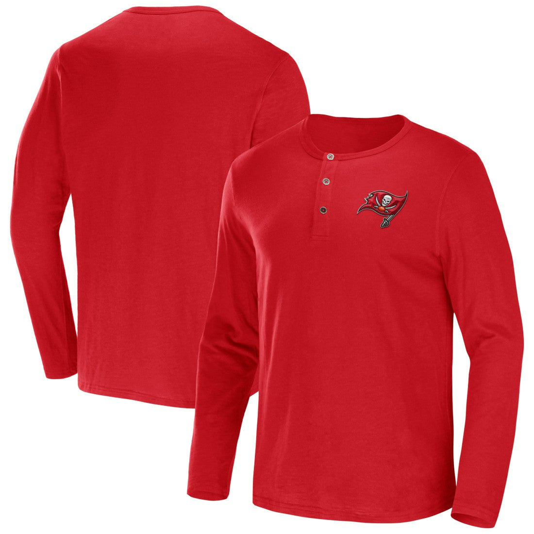 Tampa Bay Buccaneers NFL x Darius Rucker Collection Slub Jersey Henley Long Sleeve T-Shirt Red - Fanatics