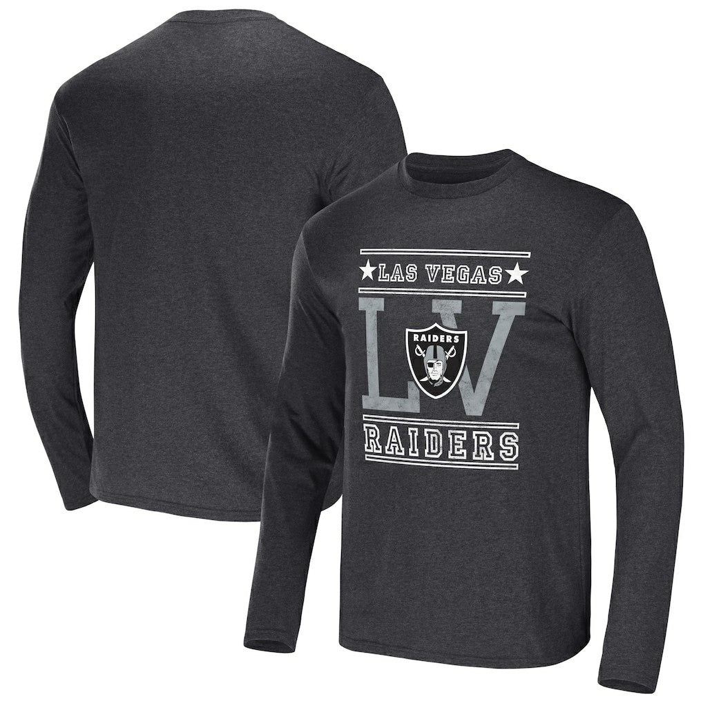Las Vegas Raiders NFL x Darius Rucker Collection Long Sleeve T-Shirt Heathered Charcoal - Fanatics
