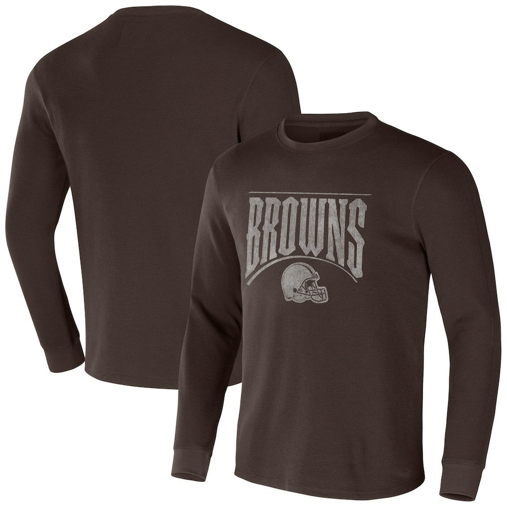 Cleveland Browns NFL x Darius Rucker Collection Long Sleeve Thermal T-Shirt Brown - Fanatics
