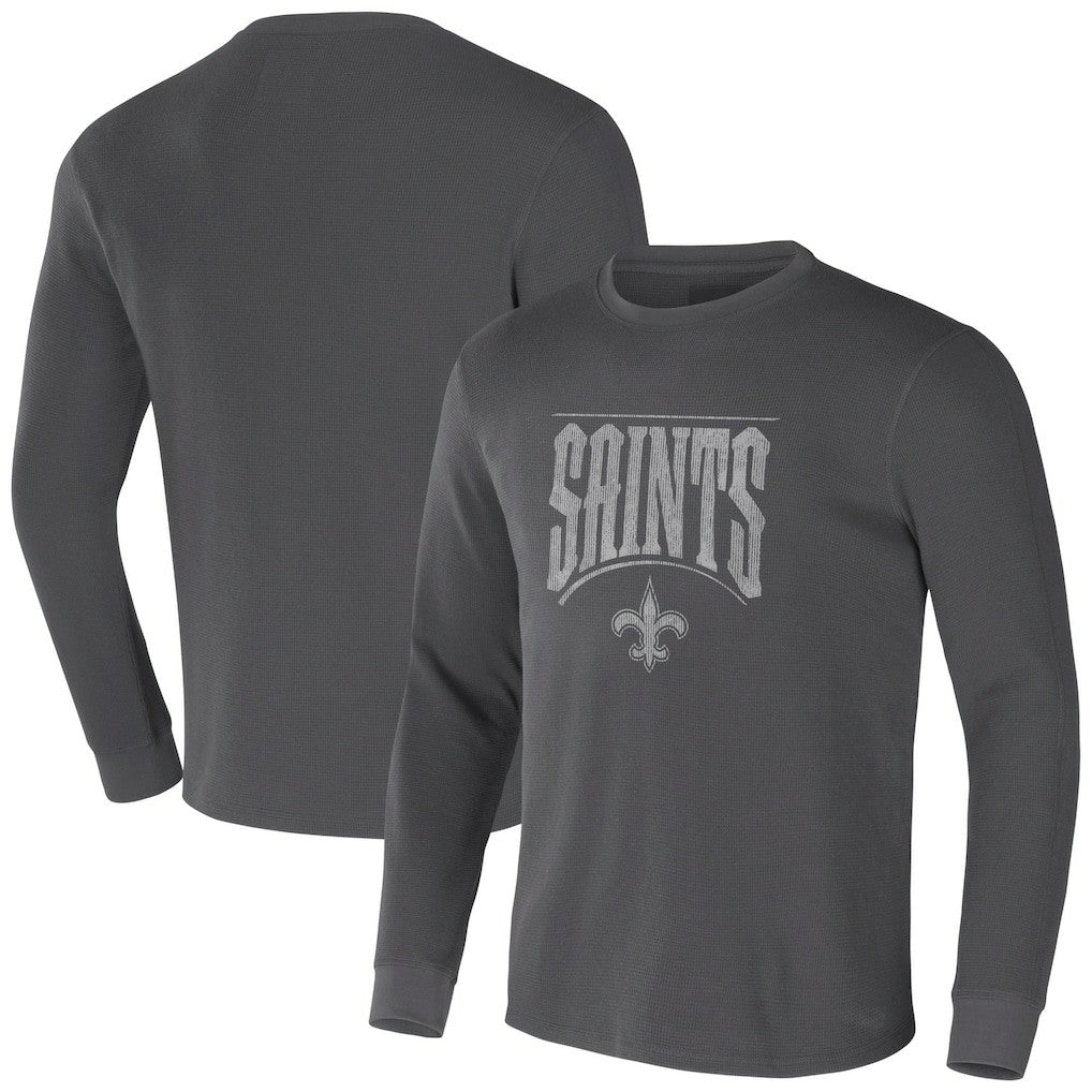 New Orleans Saints NFL x Darius Rucker Collection Long Sleeve Thermal T-Shirt Charcoal - Fanatics
