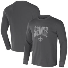New Orleans Saints NFL x Darius Rucker Collection Long Sleeve Thermal T-Shirt Charcoal - Fanatics