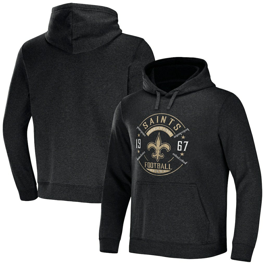 New Orleans Saints NFL x Darius Rucker Collection Radar Pullover Hoodie Heather Charcoal - Fanatics
