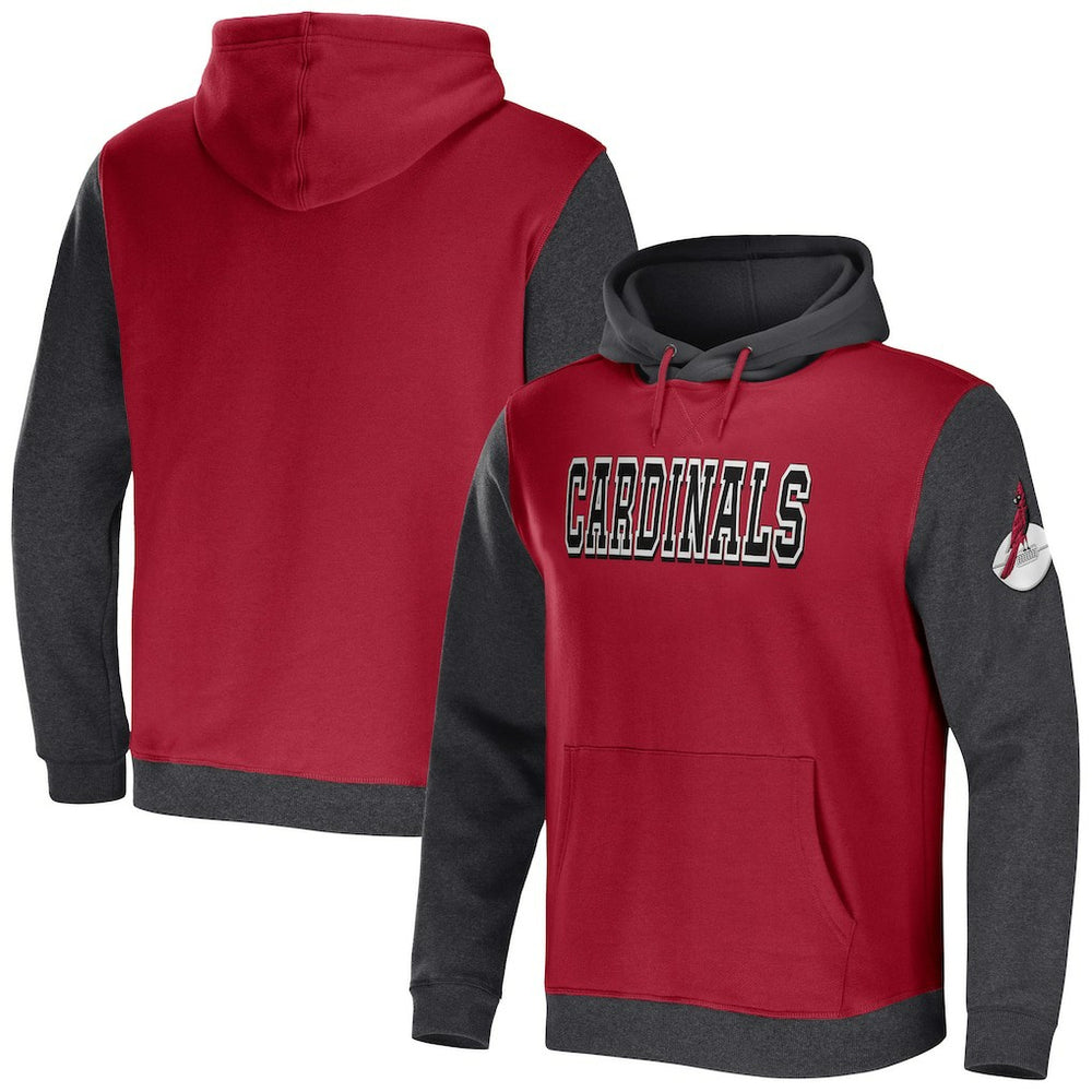 Arizona Cardinals NFL x Darius Rucker Collection Colorblock Pullover Hoodie Cardinal/Charcoal - Fanatics