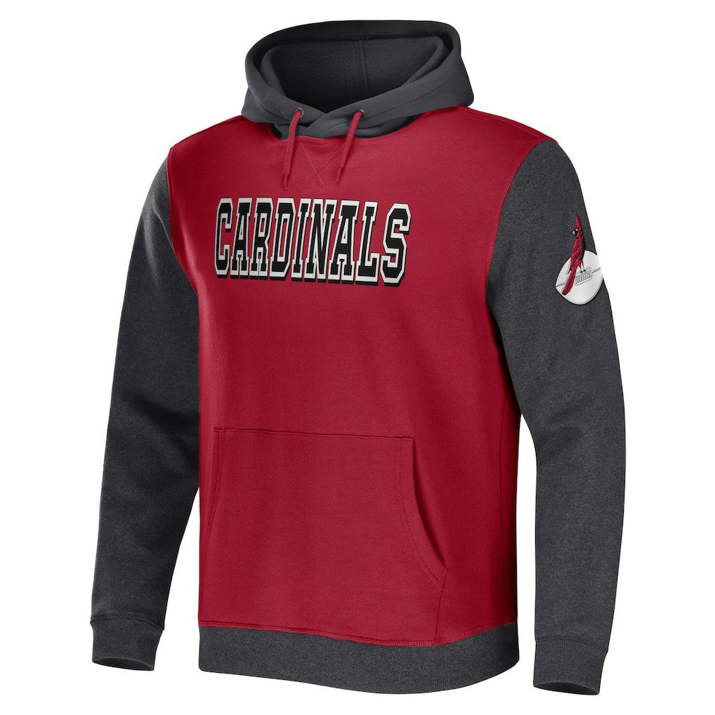 Arizona Cardinals NFL x Darius Rucker Collection Colorblock Pullover Hoodie Cardinal/Charcoal - Fanatics