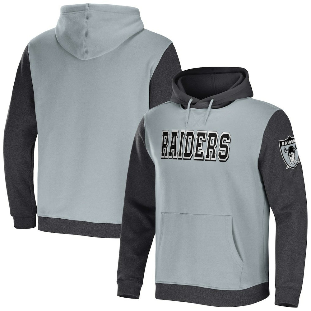 Las Vegas Raiders NFL x Darius Rucker Collection Colorblock Pullover Hoodie Gray/Charcoal - Fanatics