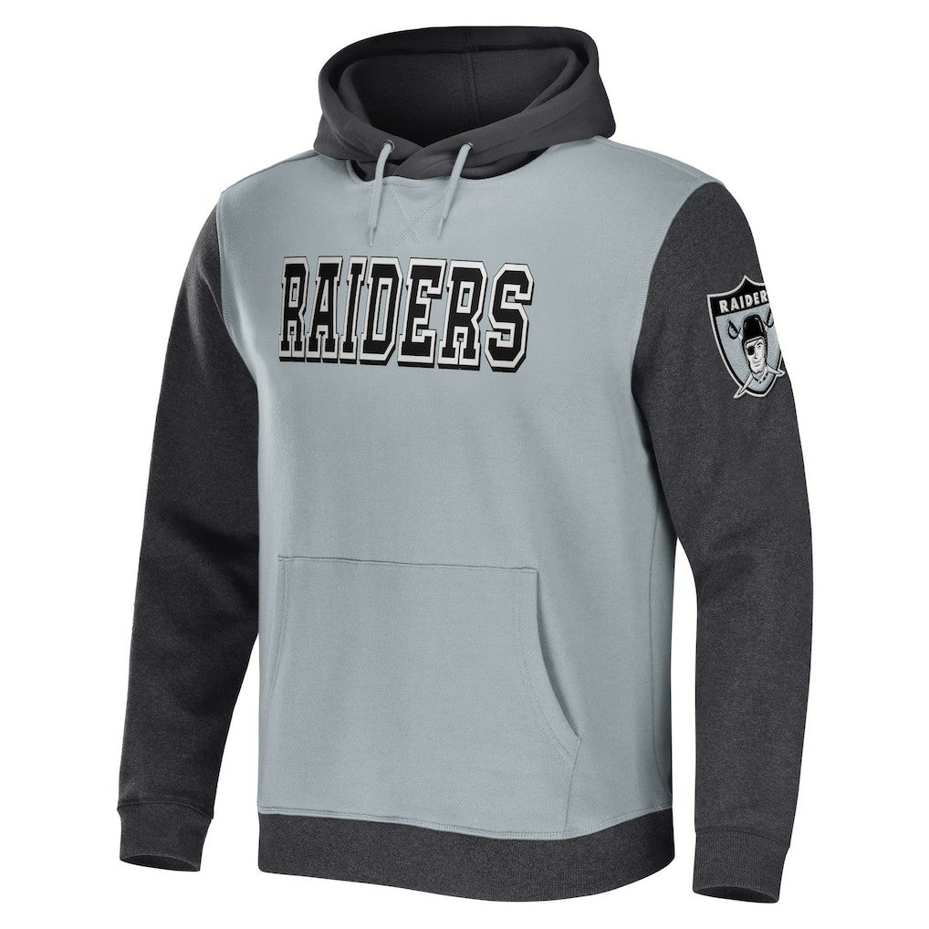 Las Vegas Raiders NFL x Darius Rucker Collection Colorblock Pullover Hoodie Gray/Charcoal - Fanatics