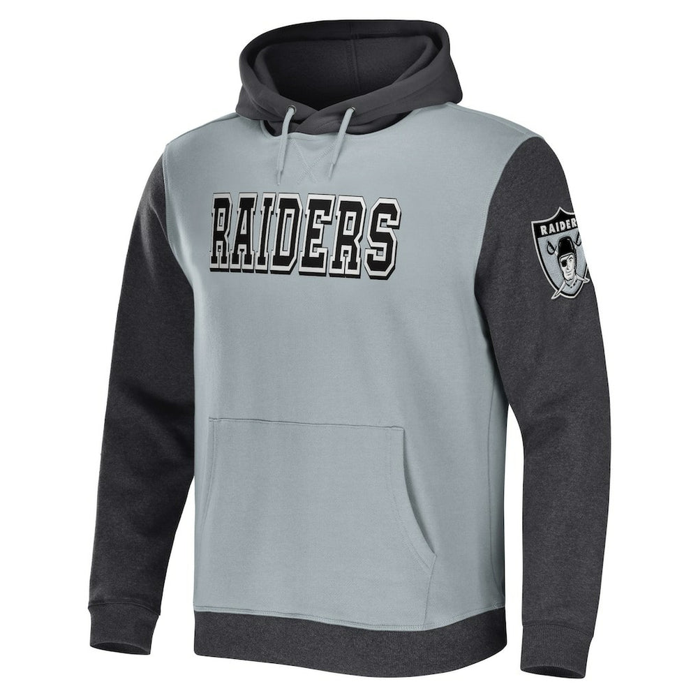 Las Vegas Raiders NFL x Darius Rucker Collection Colorblock Pullover Hoodie Gray/Charcoal - Fanatics