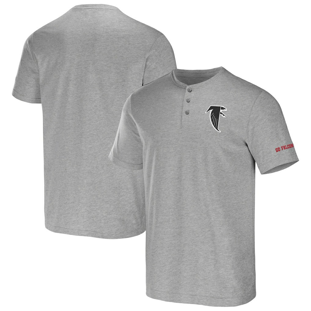 Atlanta Falcons NFL x Darius Rucker Collection Henley T-Shirt Heather Gray - Fanatics