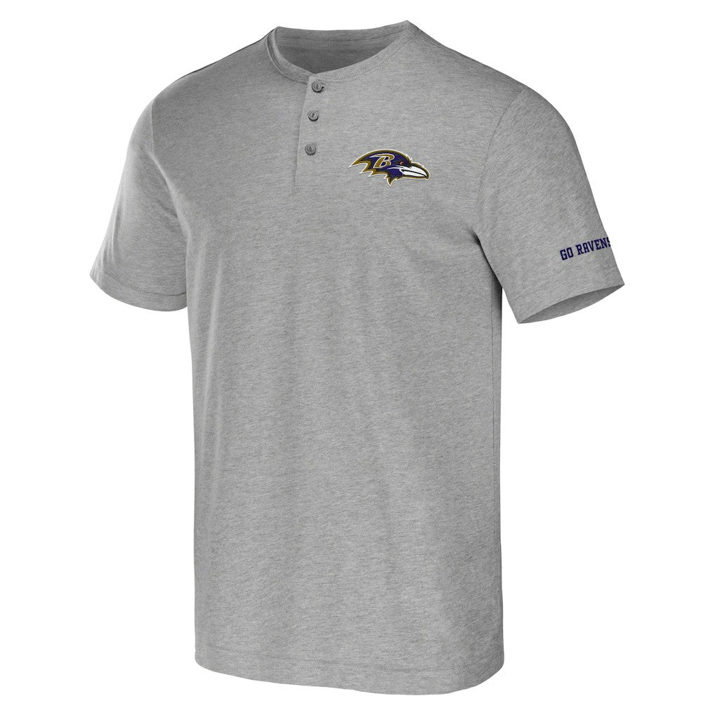 Baltimore Ravens NFL x Darius Rucker Collection Henley T-Shirt Heather Gray - Fanatics