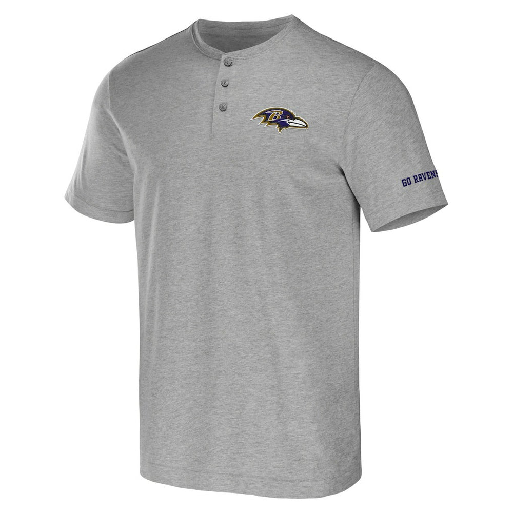 Baltimore Ravens NFL x Darius Rucker Collection Henley T-Shirt Heather Gray - Fanatics