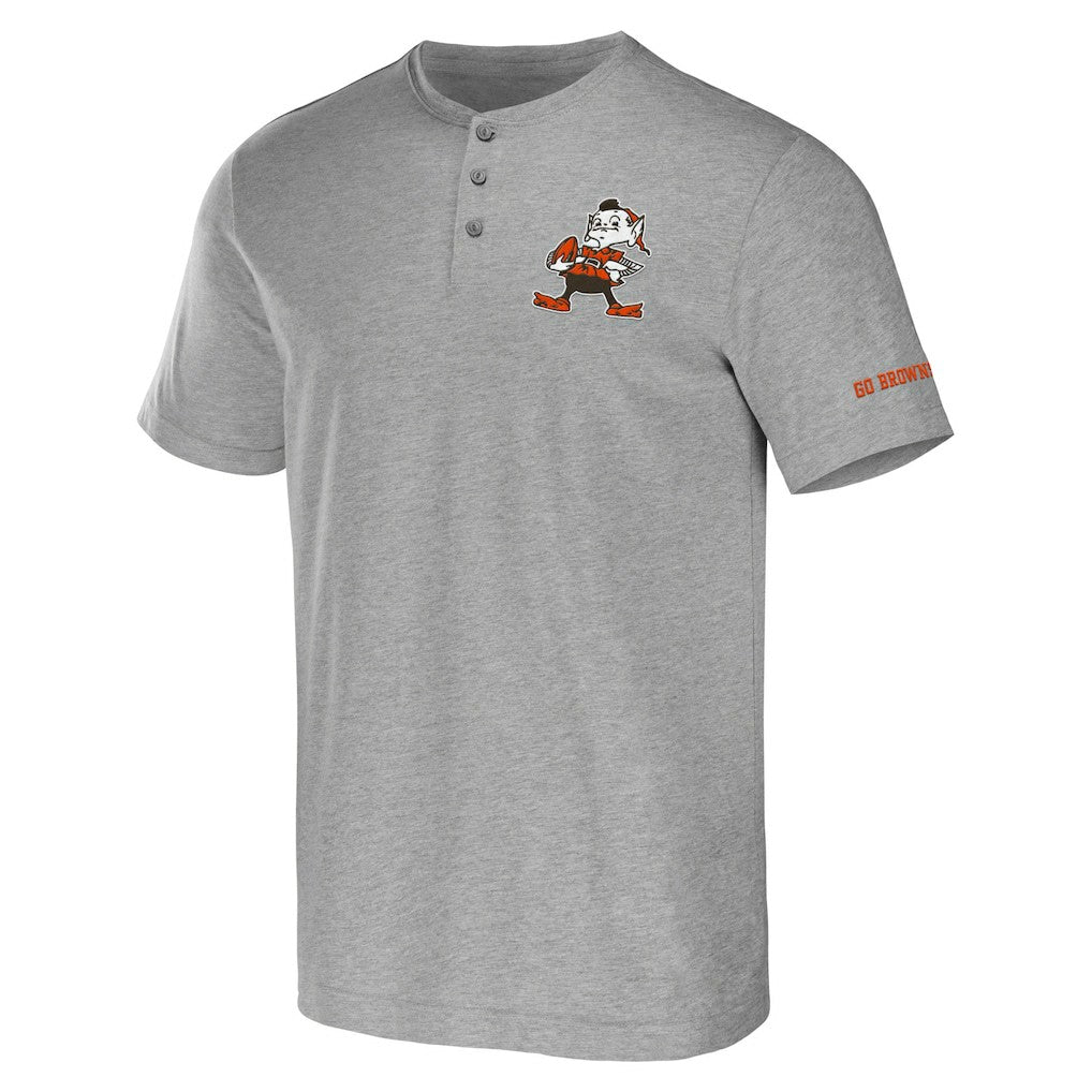 Cleveland Browns NFL x Darius Rucker Collection Henley T-Shirt Heather Gray - Fanatics
