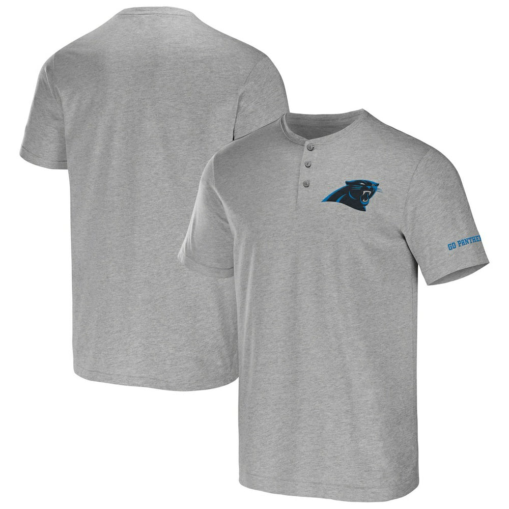 Carolina Panthers NFL x Darius Rucker Collection Henley T-Shirt Heather Gray - Fanatics