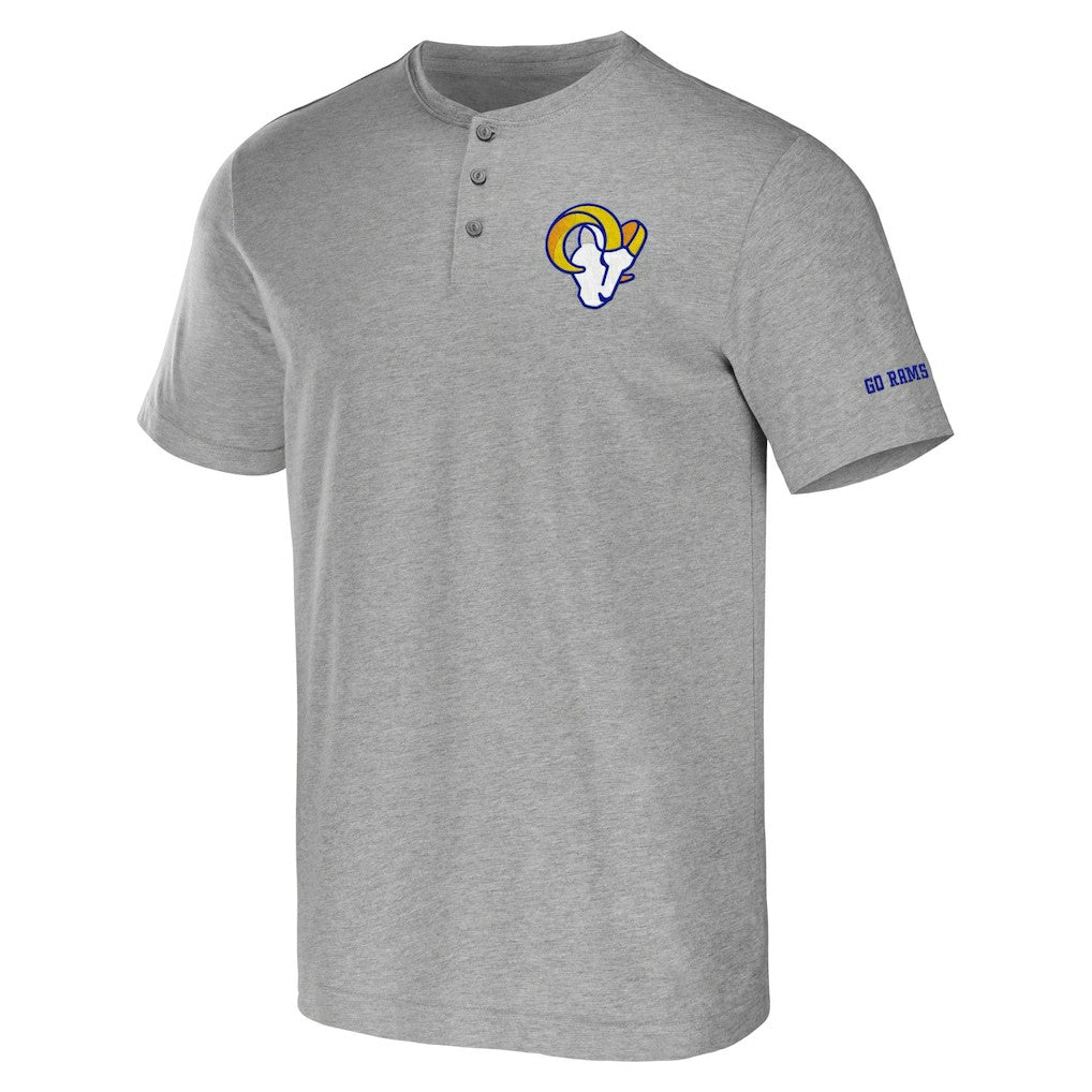 Los Angeles Rams NFL x Darius Rucker Collection Henley T-Shirt Heather Gray - Fanatics