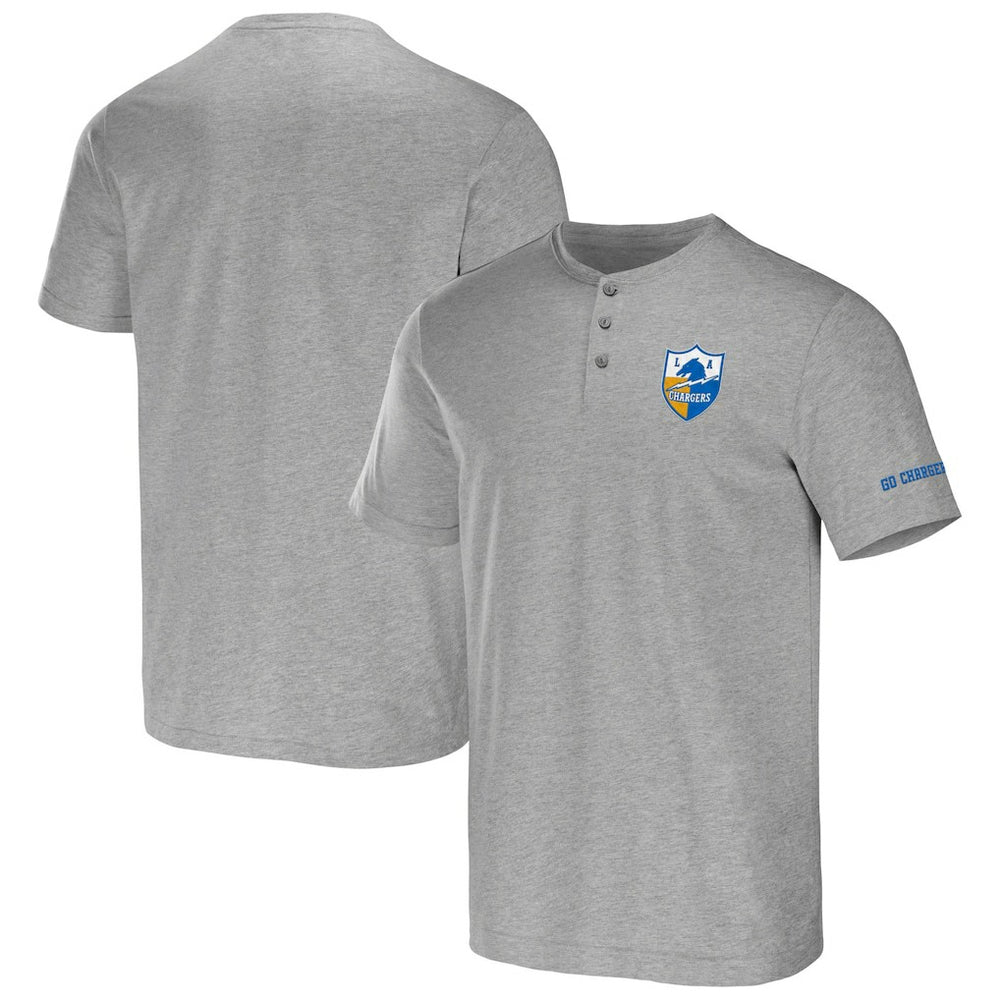 Los Angeles Chargers NFL x Darius Rucker Collection Henley T-Shirt Heather Gray - Fanatics