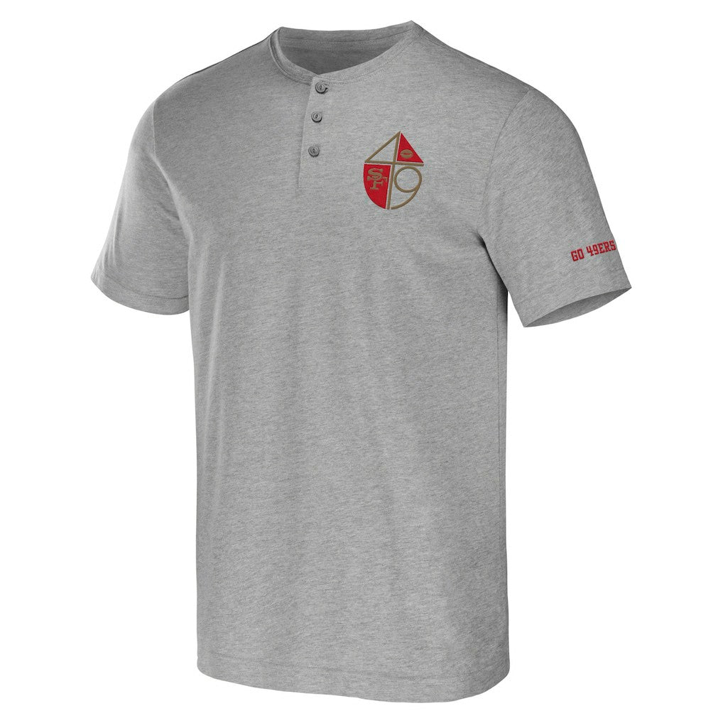 San Francisco 49ers NFL x Darius Rucker Collection Henley T-Shirt Heather Gray - Fanatics