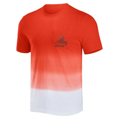 Cleveland Browns NFL x Darius Rucker Collection Dip Dye Pocket T-Shirt Orange/White - Fanatics