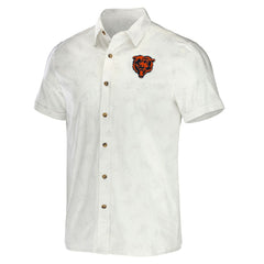 Chicago Bears NFL x Darius Rucker Collection Woven Button-Up T-Shirt White - Fanatics