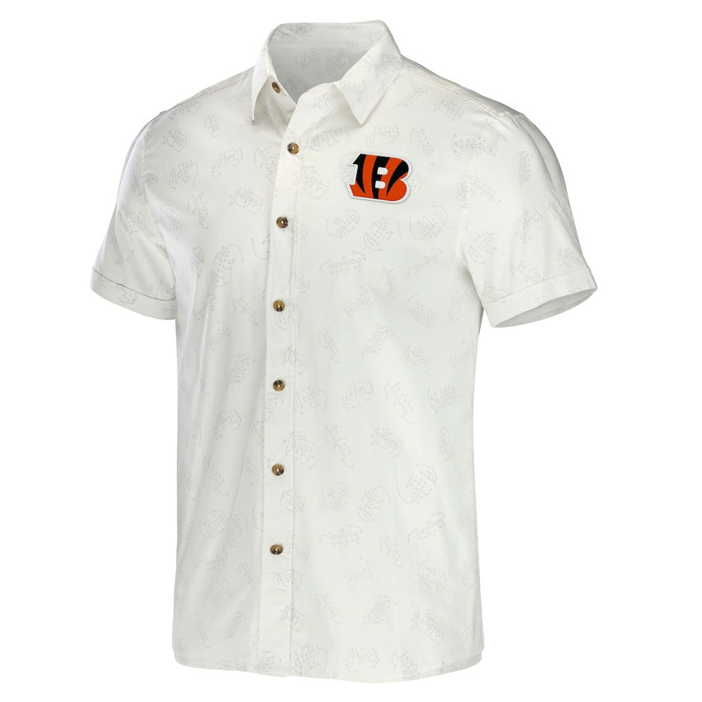Cincinnati Bengals NFL x Darius Rucker Collection Woven Button-Up T-Shirt White - Fanatics