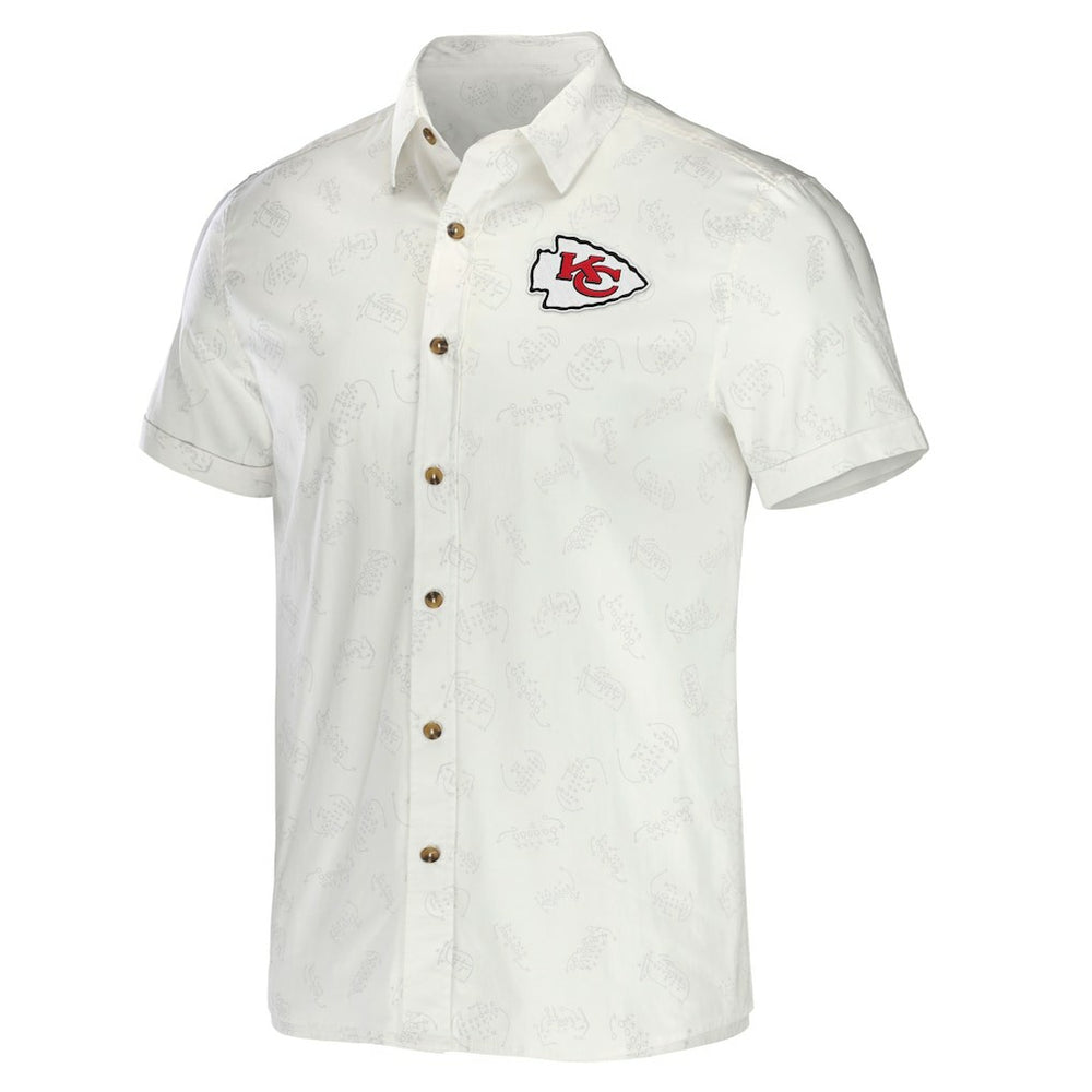 Kansas City Chiefs NFL x Darius Rucker Collection Woven Button-Up T-Shirt White - Fanatics