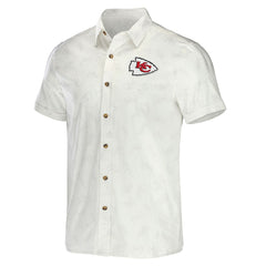 Kansas City Chiefs NFL x Darius Rucker Collection Woven Button-Up T-Shirt White - Fanatics