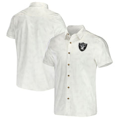 Las Vegas Raiders NFL x Darius Rucker Collection Woven Button-Up T-Shirt White - Fanatics