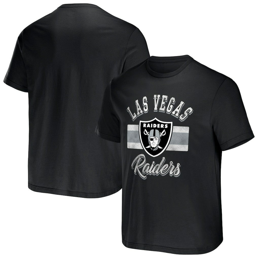 Las Vegas Raiders NFL x Darius Rucker Collection Stripe T-Shirt Black - Fanatics