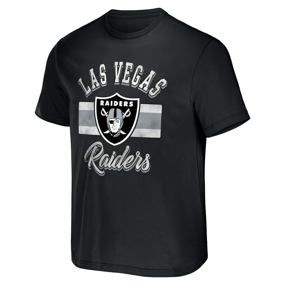 Las Vegas Raiders NFL x Darius Rucker Collection Stripe T-Shirt Black - Fanatics
