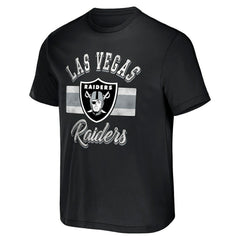 Las Vegas Raiders NFL x Darius Rucker Collection Stripe T-Shirt Black - Fanatics