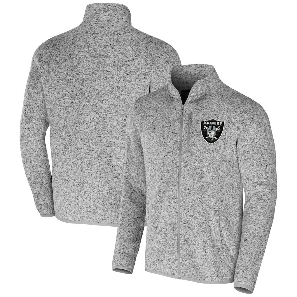 Las Vegas Raiders NFL x Darius Rucker Collection Fleece Full-Zip Jacket Heather Gray - Fanatics