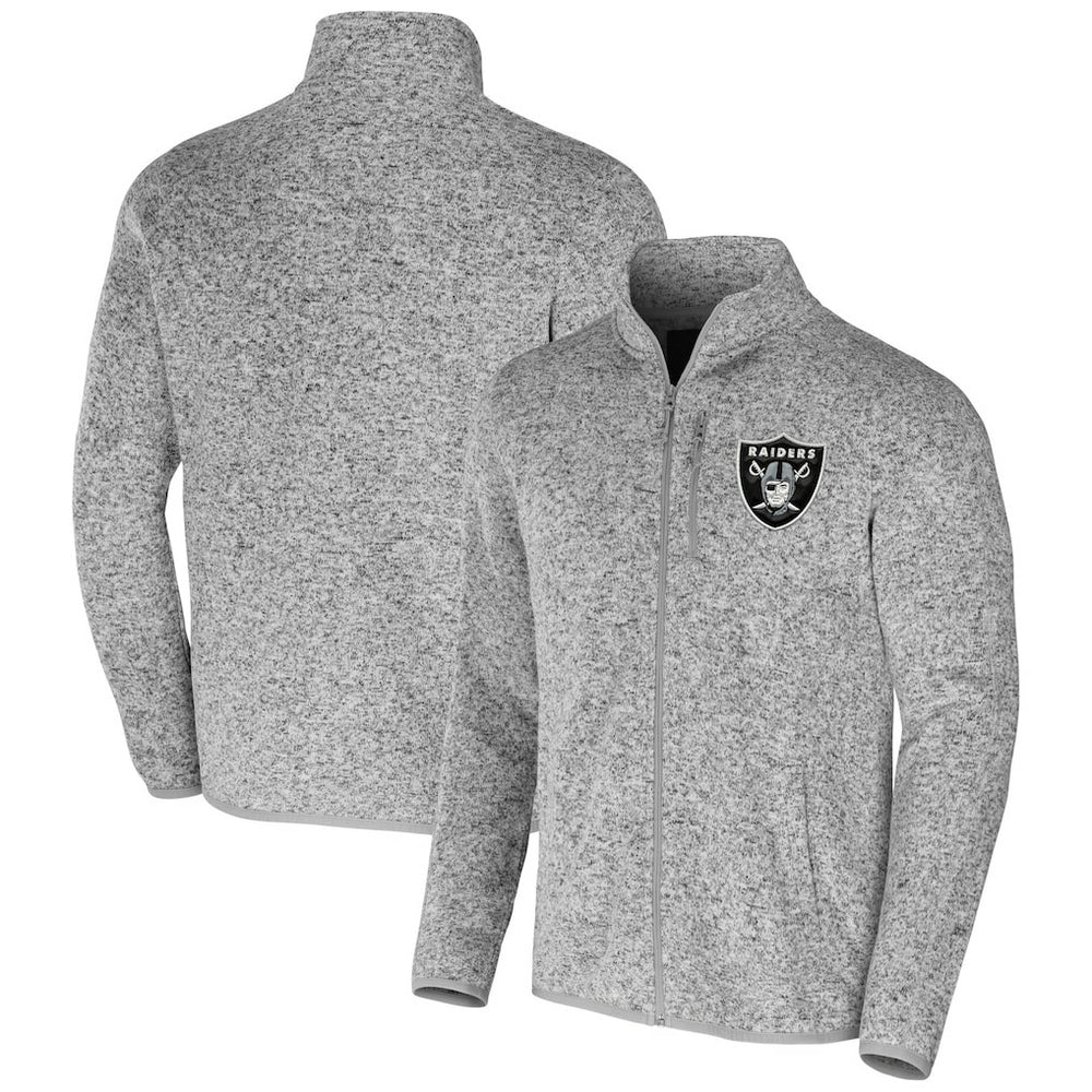 Las Vegas Raiders NFL x Darius Rucker Collection Fleece Full-Zip Jacket Heather Gray - Fanatics