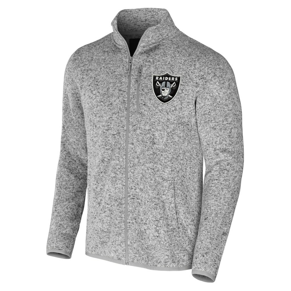 Las Vegas Raiders NFL x Darius Rucker Collection Fleece Full-Zip Jacket Heather Gray - Fanatics