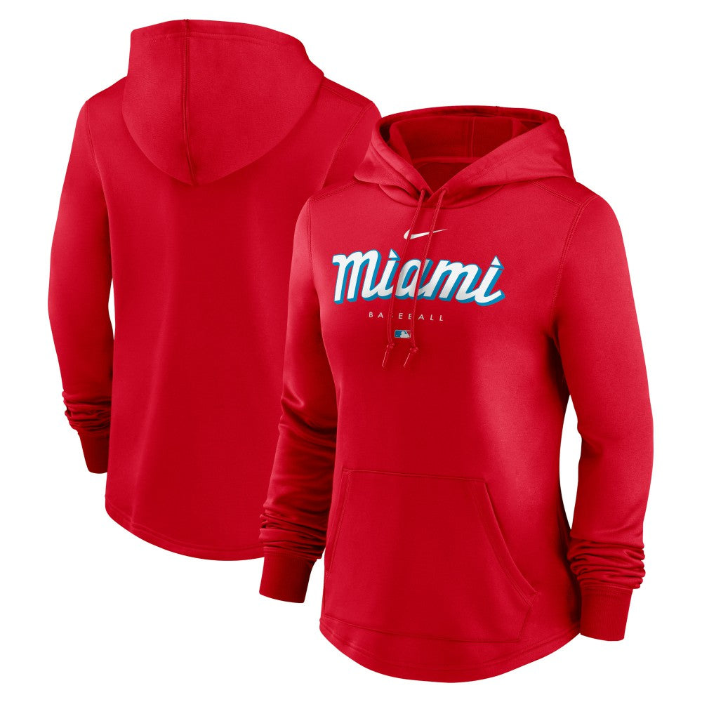 Miami Marlins Nike Women's City Connect Pregame Performance Pullover Hoodie On Sale