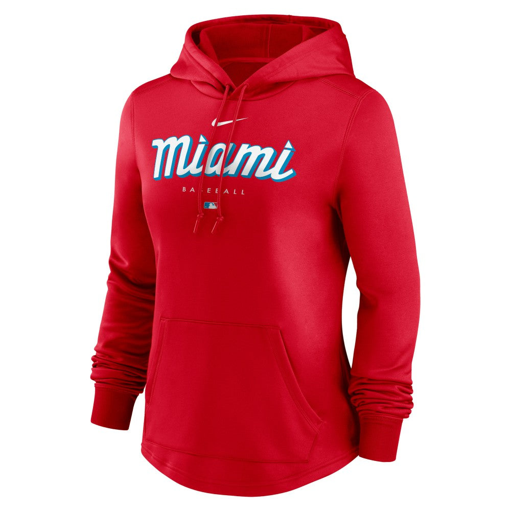 Miami Marlins Nike Women's City Connect Pregame Performance Pullover Hoodie On Sale