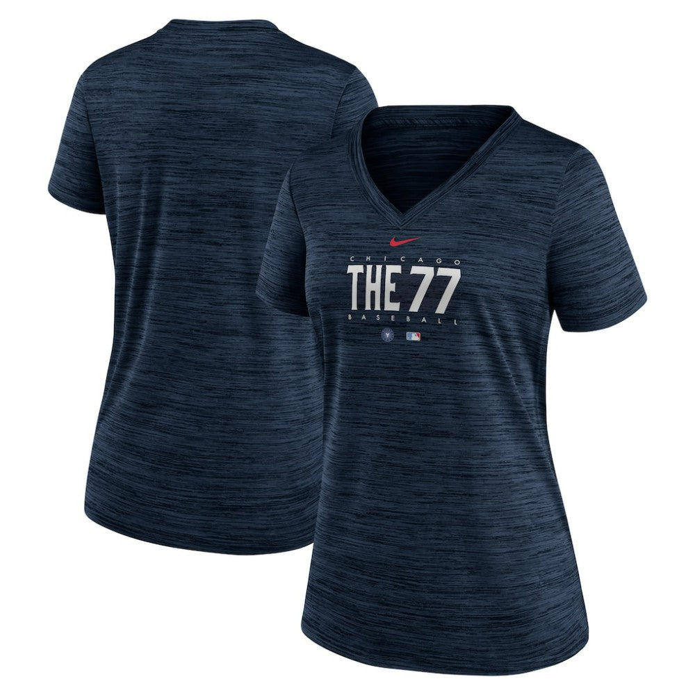 Chicago Cubs Nike Women's City Connect Velocity Practice Performance V-Neck T-Shirt for sale