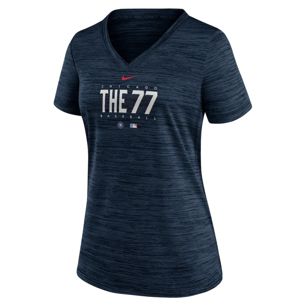 Chicago Cubs Nike Women's City Connect Velocity Practice Performance V-Neck T-Shirt for sale