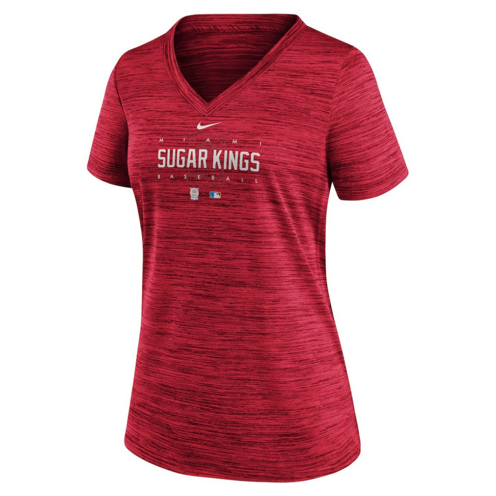 Miami Marlins Nike Women's City Connect Velocity Practice Performance V-Neck T-Shirt Near Me