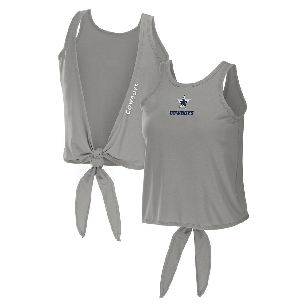 Dallas Cowboys WEAR by Erin Andrews Women's Open Back Twist Tie Tank Top Gray - NFL