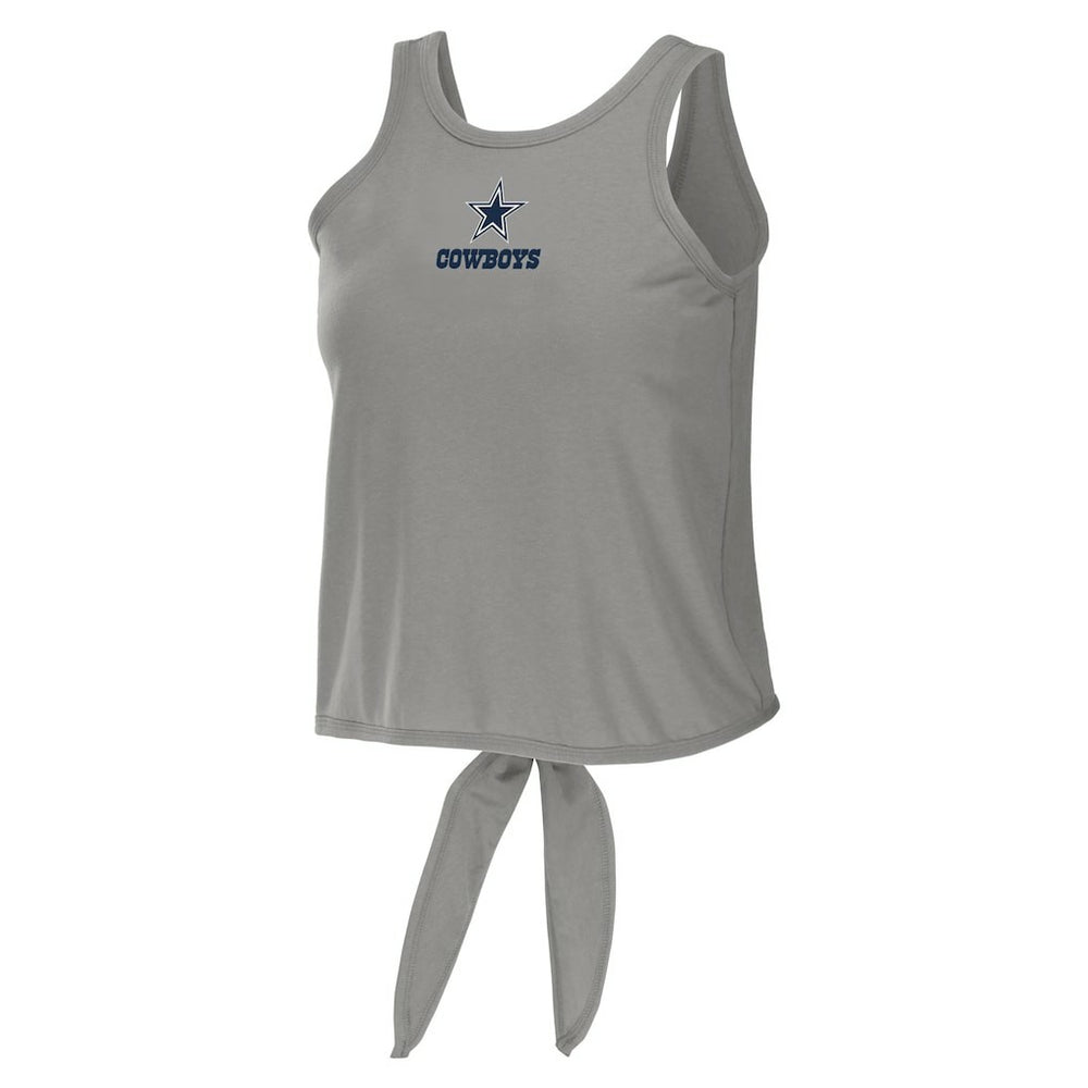 Dallas Cowboys WEAR by Erin Andrews Women's Open Back Twist Tie Tank Top Gray - NFL
